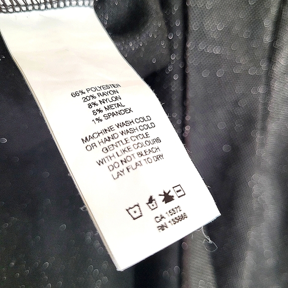 Metallic Charcoal Toned Crew Neck Top - Picture 6 of 7